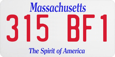 MA license plate 315BF1
