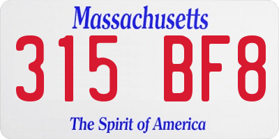 MA license plate 315BF8