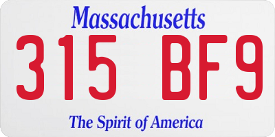 MA license plate 315BF9