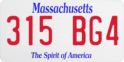 MA license plate 315BG4