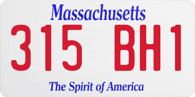 MA license plate 315BH1