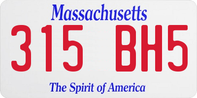 MA license plate 315BH5