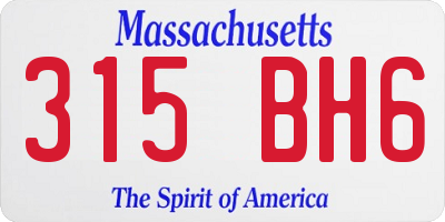 MA license plate 315BH6