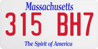 MA license plate 315BH7