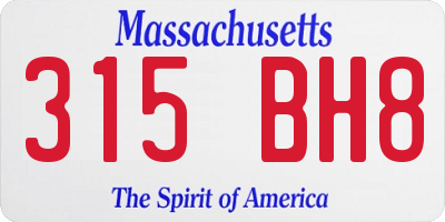 MA license plate 315BH8