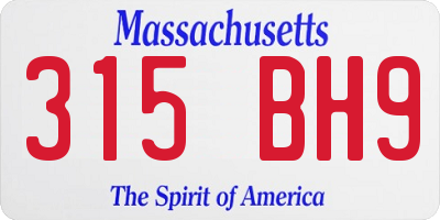 MA license plate 315BH9