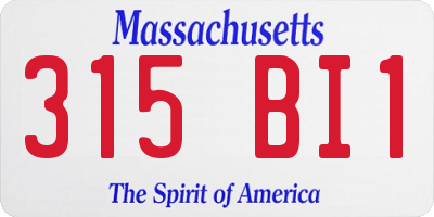 MA license plate 315BI1