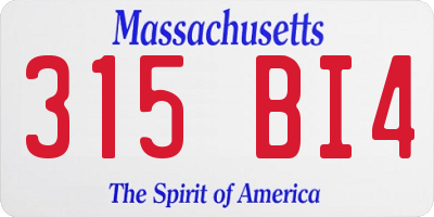 MA license plate 315BI4