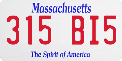 MA license plate 315BI5