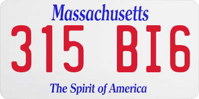 MA license plate 315BI6