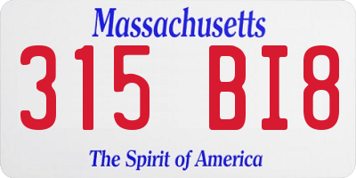 MA license plate 315BI8