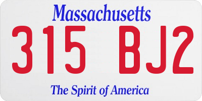 MA license plate 315BJ2