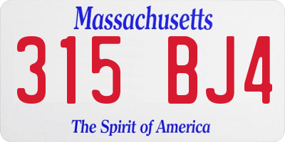 MA license plate 315BJ4