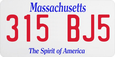 MA license plate 315BJ5