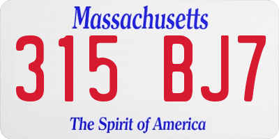 MA license plate 315BJ7