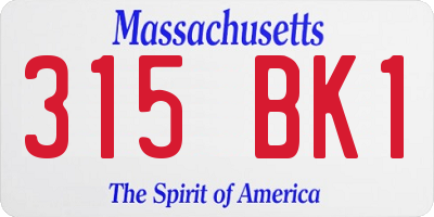 MA license plate 315BK1