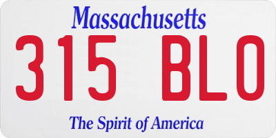 MA license plate 315BL0