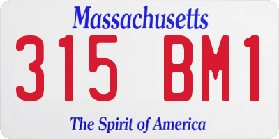 MA license plate 315BM1