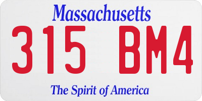 MA license plate 315BM4