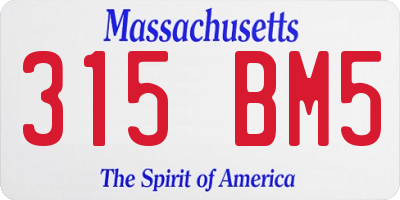 MA license plate 315BM5