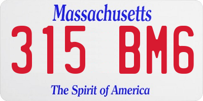 MA license plate 315BM6