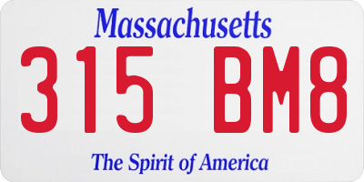 MA license plate 315BM8