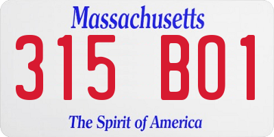 MA license plate 315BO1