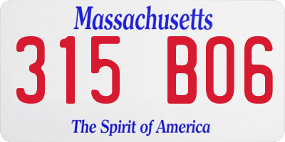 MA license plate 315BO6