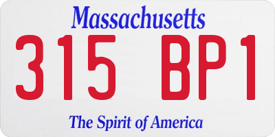 MA license plate 315BP1