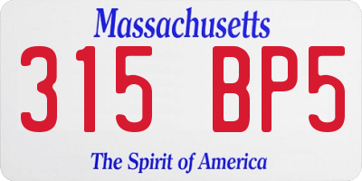 MA license plate 315BP5