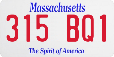 MA license plate 315BQ1