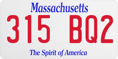 MA license plate 315BQ2