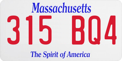 MA license plate 315BQ4