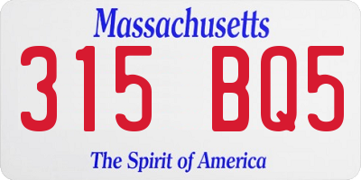 MA license plate 315BQ5