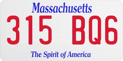MA license plate 315BQ6