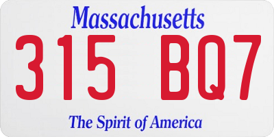 MA license plate 315BQ7