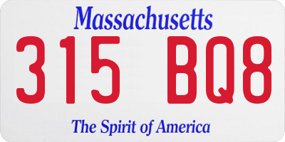 MA license plate 315BQ8
