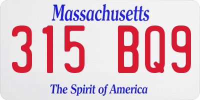 MA license plate 315BQ9