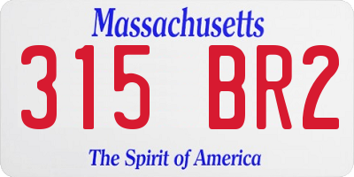 MA license plate 315BR2