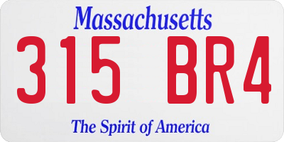 MA license plate 315BR4
