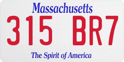 MA license plate 315BR7