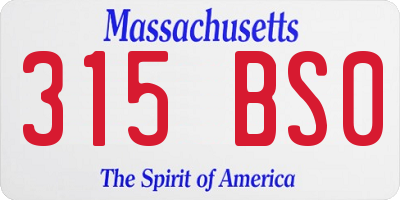 MA license plate 315BS0