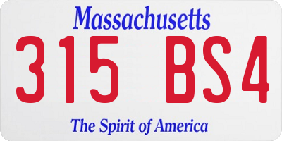 MA license plate 315BS4