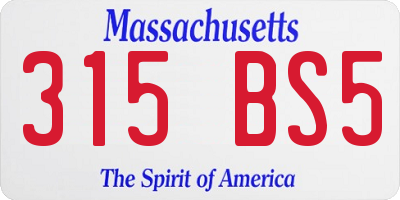 MA license plate 315BS5