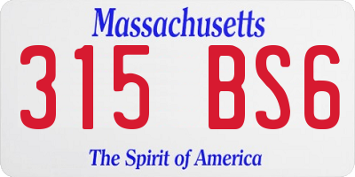 MA license plate 315BS6