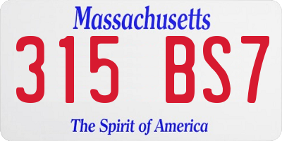 MA license plate 315BS7