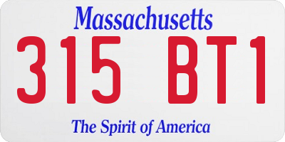 MA license plate 315BT1