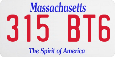 MA license plate 315BT6