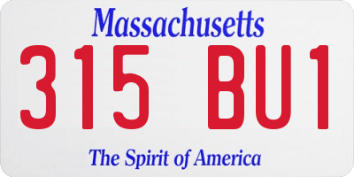 MA license plate 315BU1
