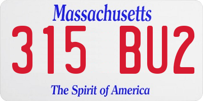 MA license plate 315BU2